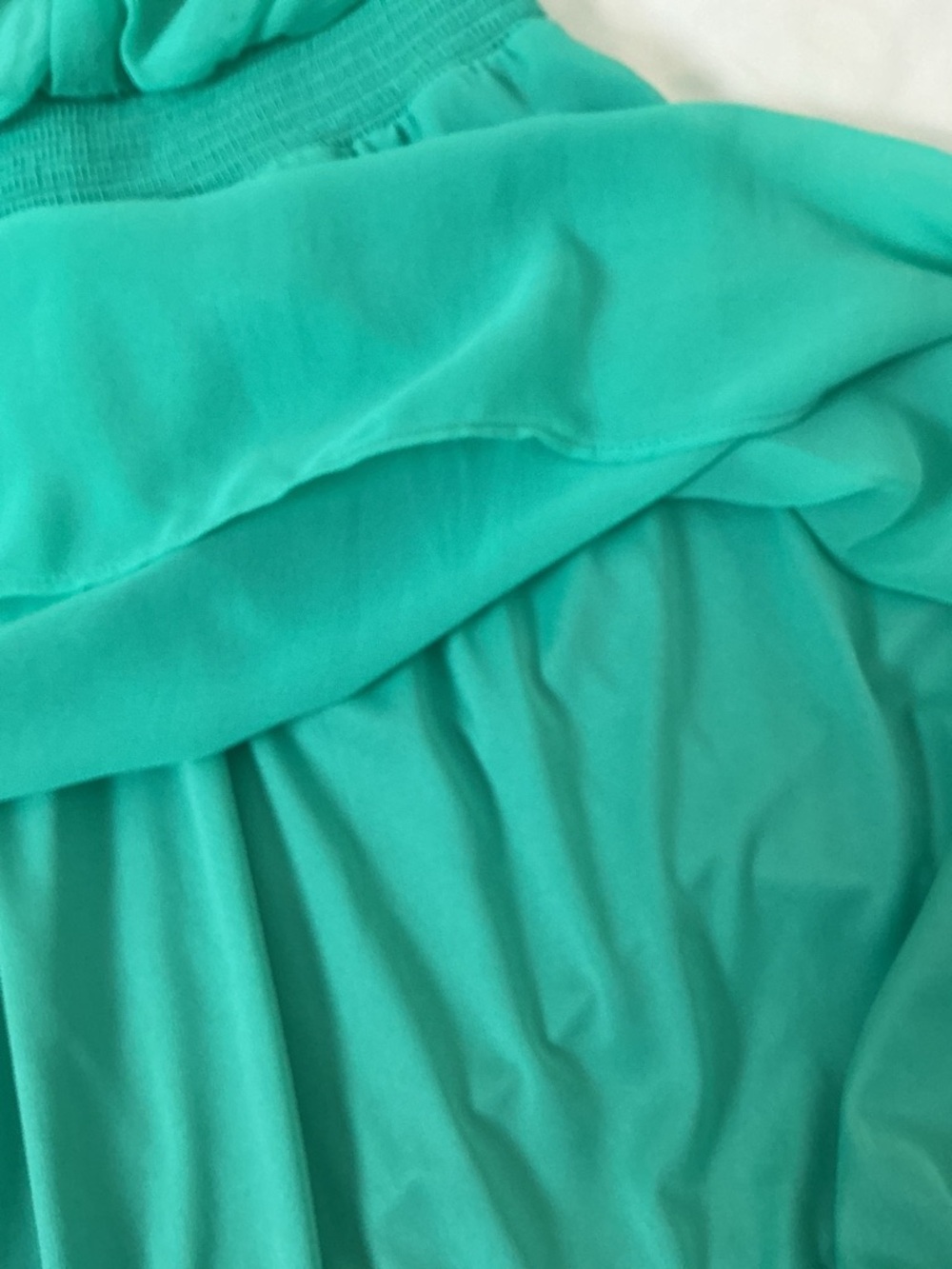 Express Strapless Turquoise Dress NWT Size XS Flowy Elastic Waist - Picture 6 of 6